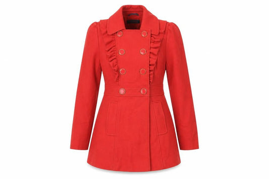 Womens UK Size 12 Miss Selfridge Red Overcoat