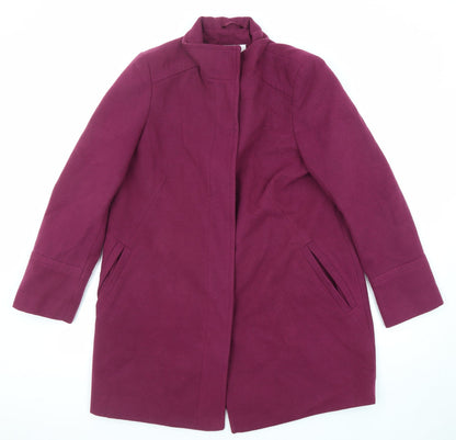 Classic Womens Purple Overcoat Coat Size 14 Button