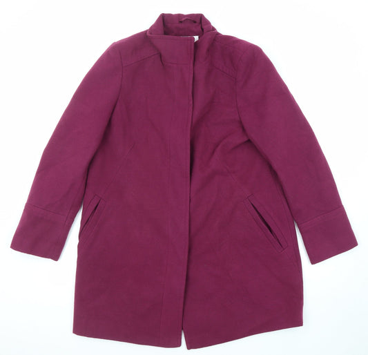 Classic Womens Purple Overcoat Coat Size 14 Button