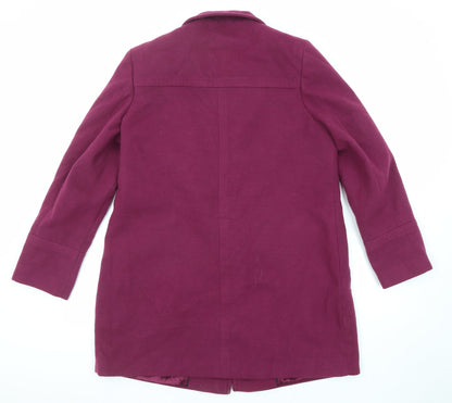 Classic Womens Purple Overcoat Coat Size 14 Button