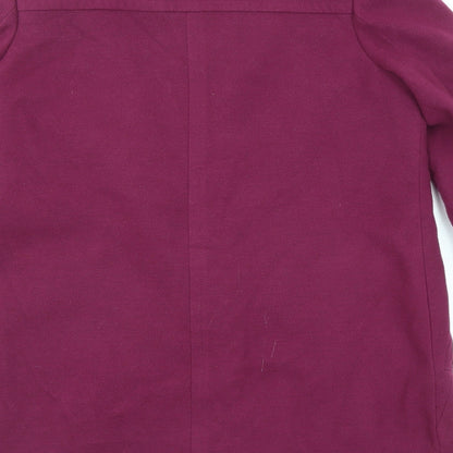 Classic Womens Purple Overcoat Coat Size 14 Button