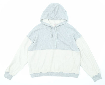 Juicy Womens Grey Colourblock Cotton Pullover Hoodie Size L Pullover