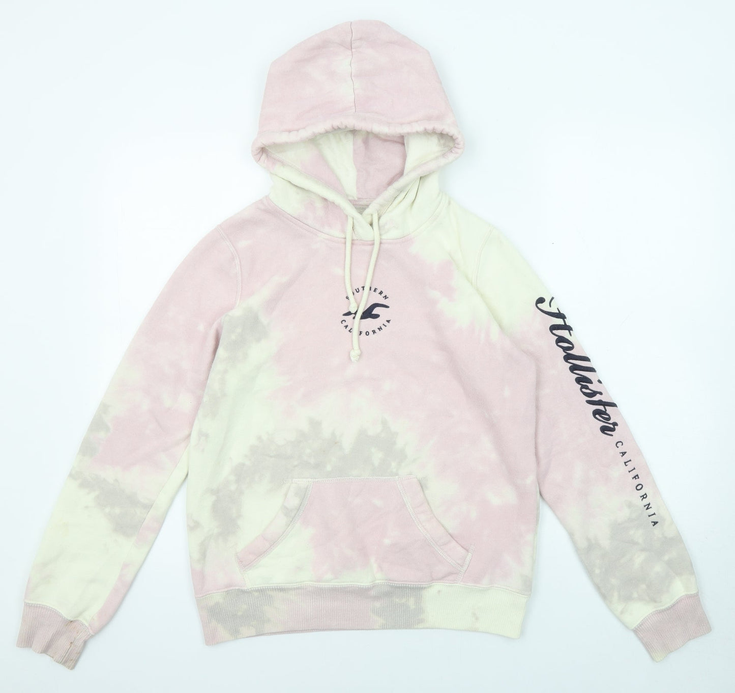 Hollister Womens Multicoloured Geometric Cotton Pullover Hoodie Size XS Pullover - Tie dye effect