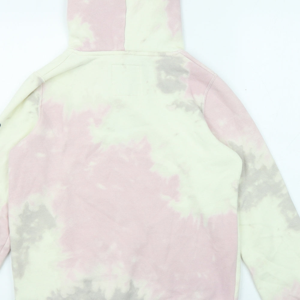 Hollister Womens Multicoloured Geometric Cotton Pullover Hoodie Size XS Pullover - Tie dye effect