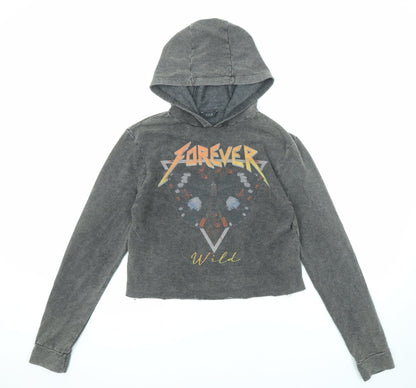 M&Co Girls Grey Cotton Pullover Hoodie Size 14 Years Pullover - Forever Wild