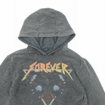 M&Co Girls Grey Cotton Pullover Hoodie Size 14 Years Pullover - Forever Wild