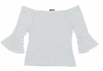 Womens UK Size 8 Topshop White Basic T-Shirt