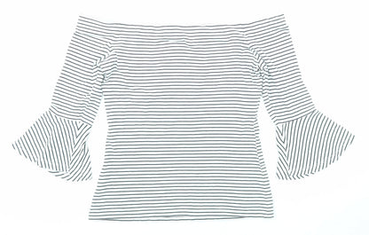 Womens UK Size 8 Topshop White Basic T-Shirt
