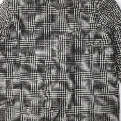 H&M Womens Grey Geometric Pea Coat Coat Size 12 Button
