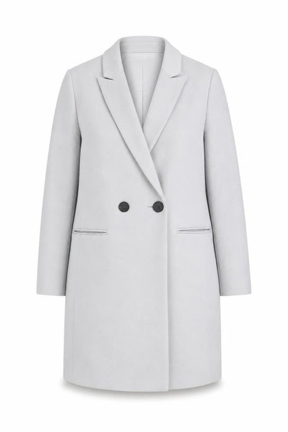 Marks & Spencer Womens Grey Overcoat Blazer Size 14 Button