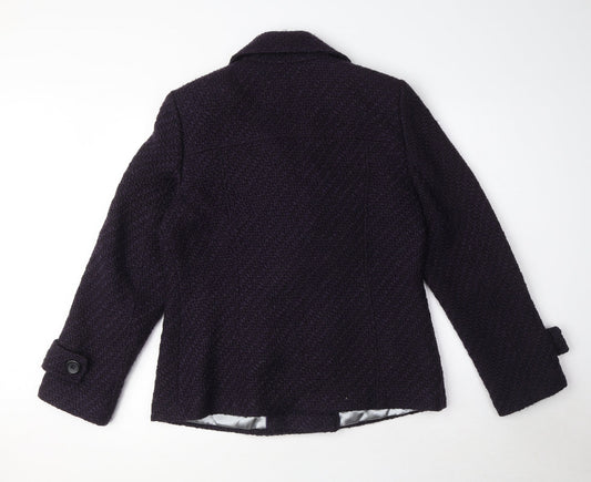 Per Una Womens Purple Geometric Jacket Blazer Size 12 Button