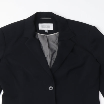 NEXT Womens Black Polyester Jacket Blazer Size 8