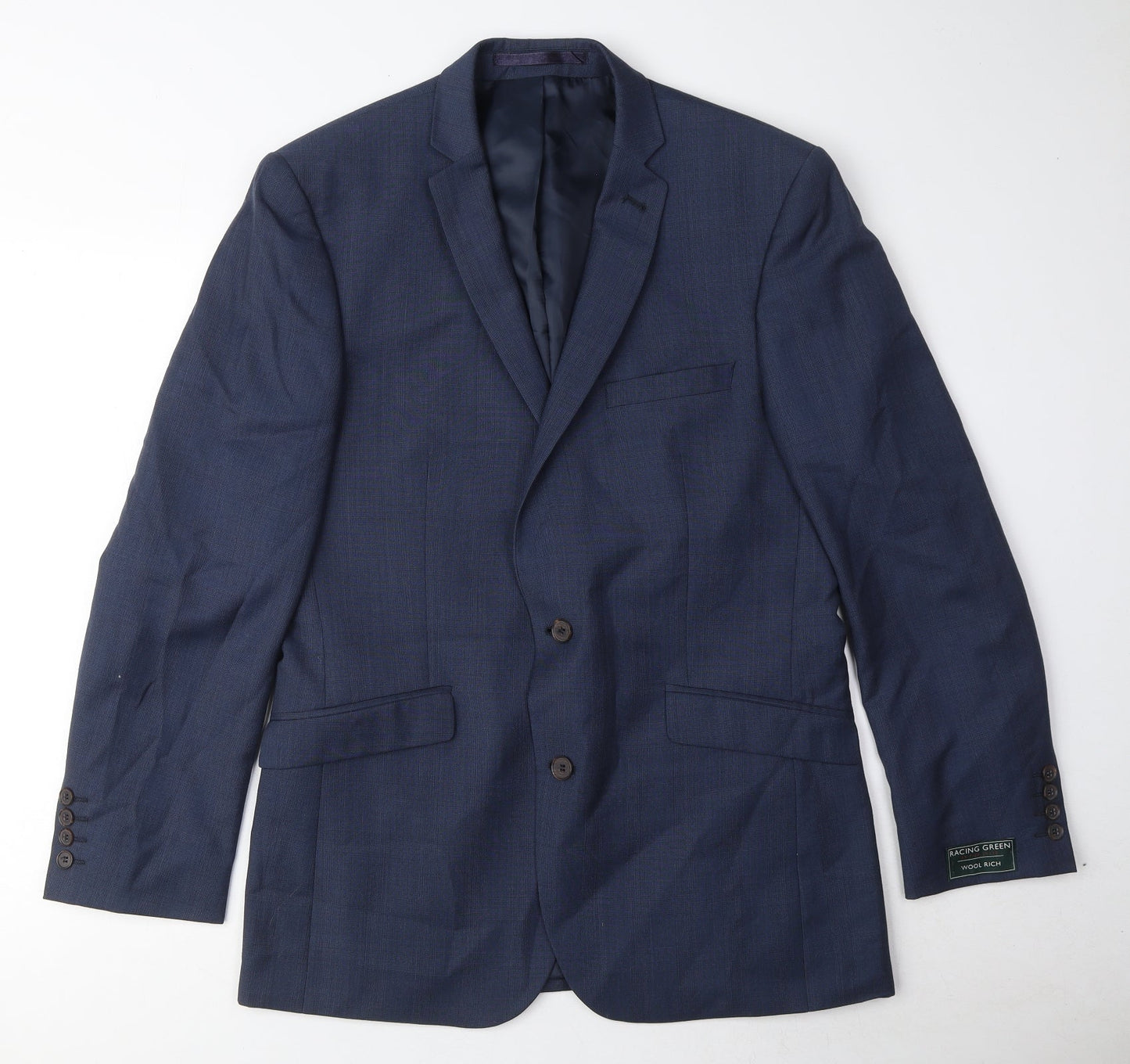Mens UK Size 40 Racing Green Regular Blue Suit Jacket