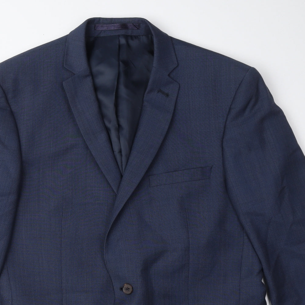 Mens UK Size 40 Racing Green Regular Blue Suit Jacket