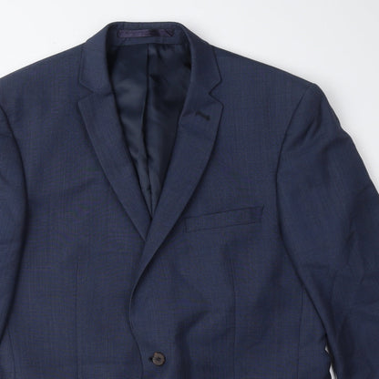 Mens UK Size 40 Racing Green Regular Blue Suit Jacket