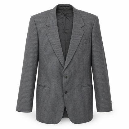 Pierre Pascal Mens Grey Striped Polyester Jacket Suit Jacket Size 38 Regular