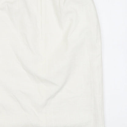 Berkertex Womens White Polyester Straight & Pencil Skirt Size 12 Button