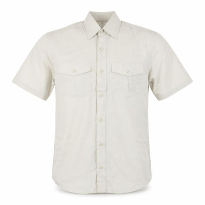 BHS Mens Beige Polyester Button-Up Size S Collared Button