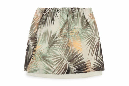 H&M Womens Green Geometric Polyester A-Line Skirt Size 8 - Leaf pattern