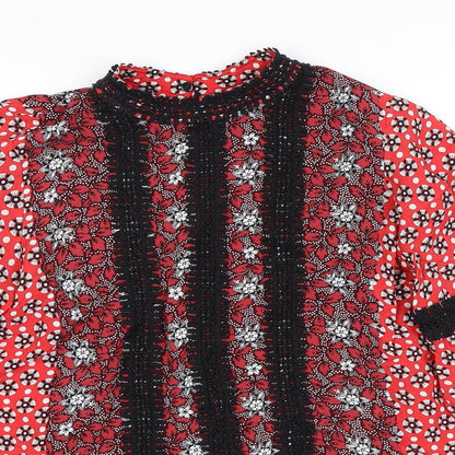 Womens UK Size 8 River Island Red Basic Blouse