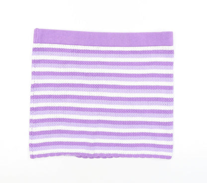 Divided by H&M Womens Purple Striped Cotton Bandage Skirt Size M