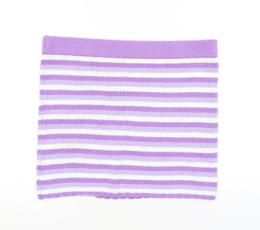 Divided by H&M Womens Purple Striped Cotton Bandage Skirt Size M