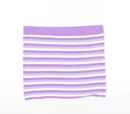 Divided by H&M Womens Purple Striped Cotton Bandage Skirt Size M