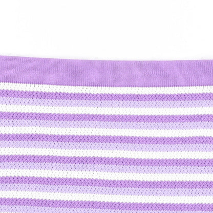 Divided by H&M Womens Purple Striped Cotton Bandage Skirt Size M