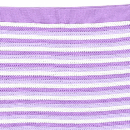 Divided by H&M Womens Purple Striped Cotton Bandage Skirt Size M