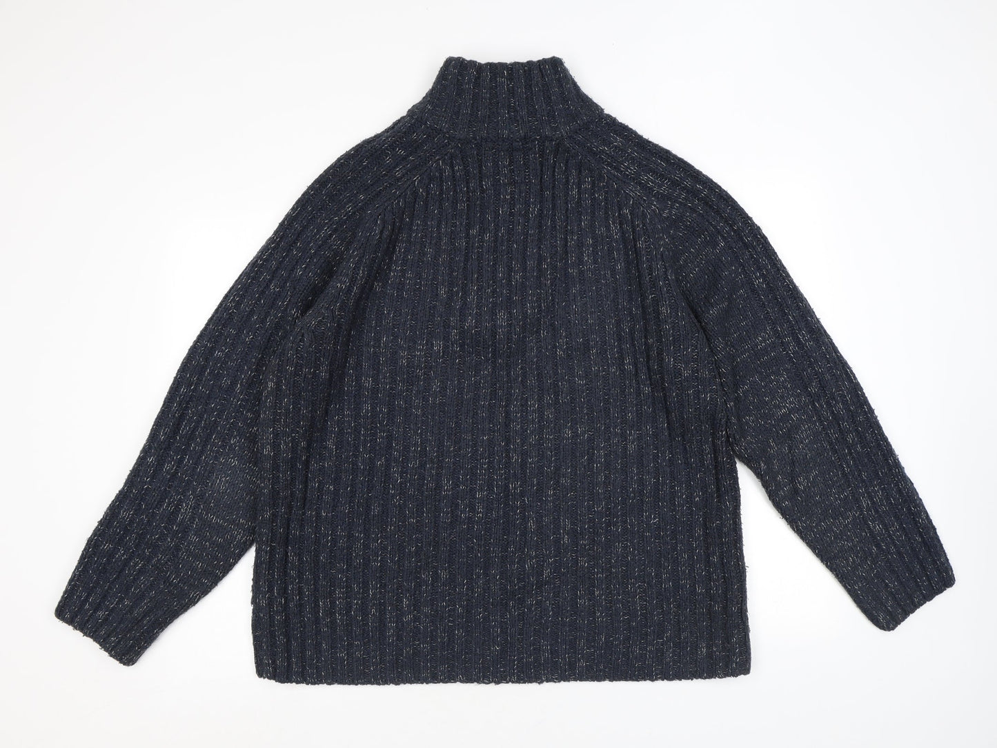 Stonebay Mens Blue Acrylic Henley Sweatshirt Size L