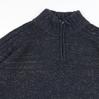 Stonebay Mens Blue Acrylic Henley Sweatshirt Size L