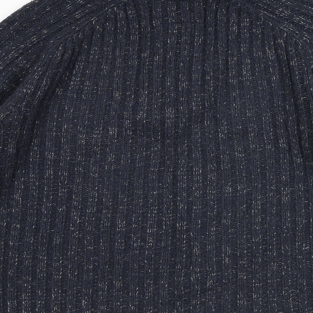 Stonebay Mens Blue Acrylic Henley Sweatshirt Size L