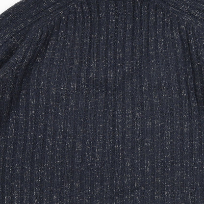 Stonebay Mens Blue Acrylic Henley Sweatshirt Size L