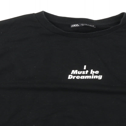 Zara Womens Black Cotton Pullover Sweatshirt Size S Pullover - I must be dreaming