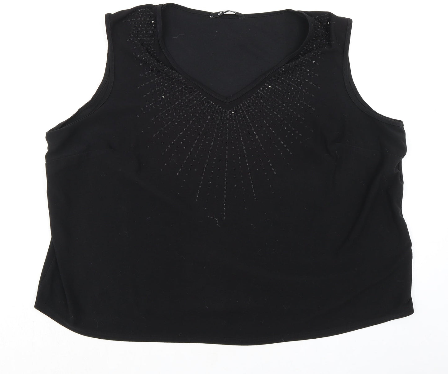Womens UK Size 26 essence Black Basic Tank