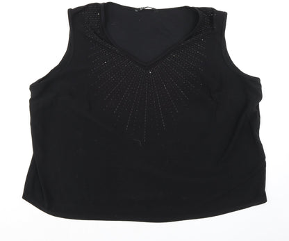 Womens UK Size 26 essence Black Basic Tank