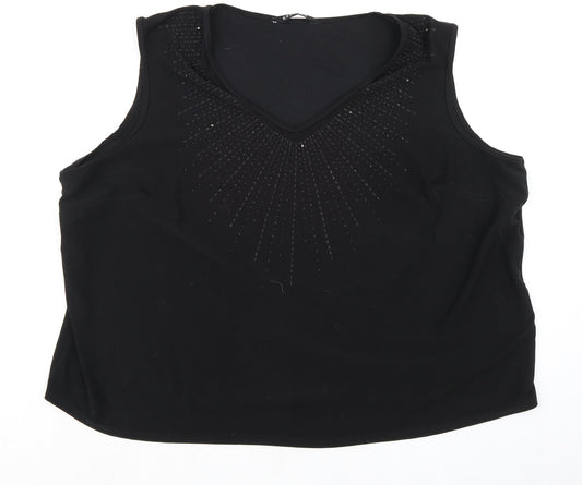 Womens UK Size 26 essence Black Basic Tank