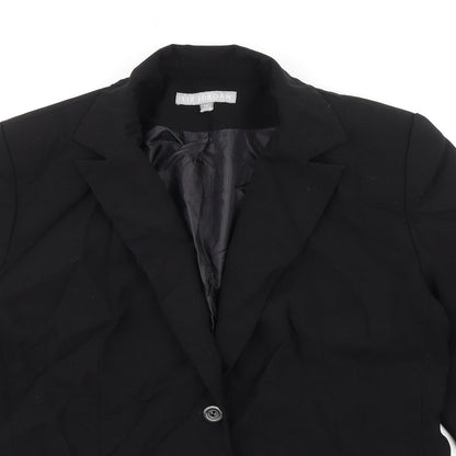 Liz Jordan Womens Black Jacket Blazer Size 10 Button