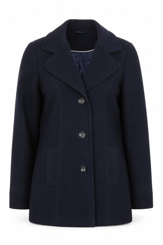 Womens UK Size 10 BHS Blue Pea Coat