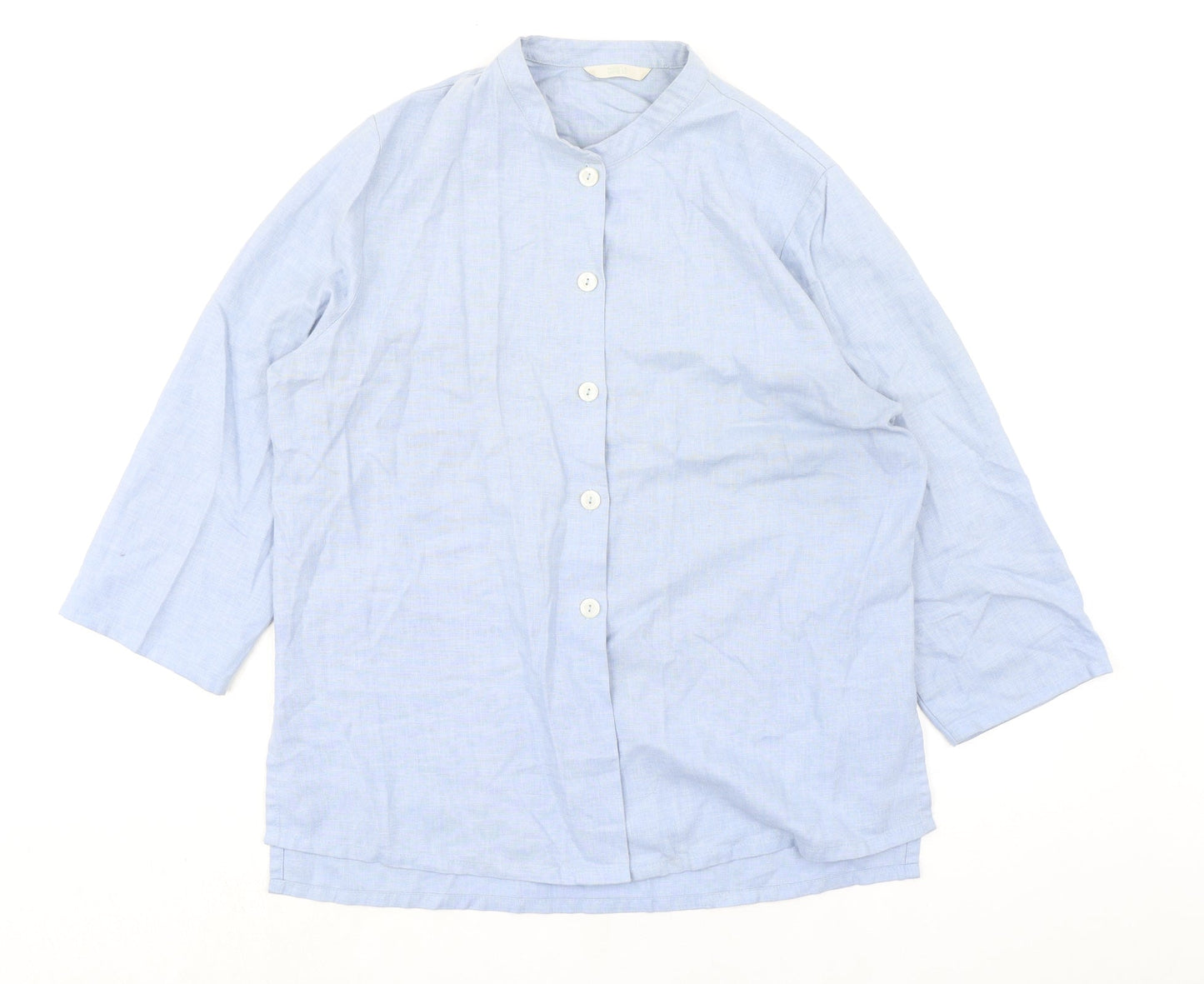 Womens UK Size 10 Marks and Spencer Blue Basic Button-Up