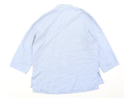 Womens UK Size 10 Marks and Spencer Blue Basic Button-Up