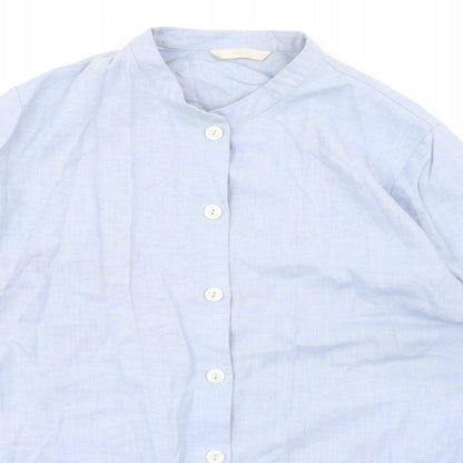 Womens UK Size 10 Marks and Spencer Blue Basic Button-Up