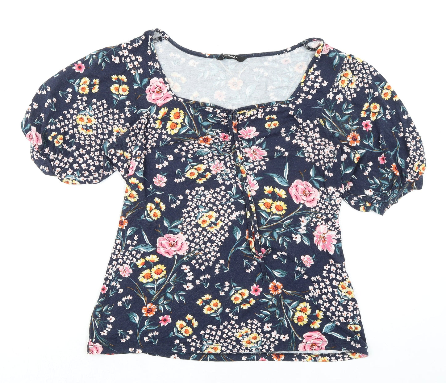 Womens UK Size 12 Roman Multicoloured Basic Blouse