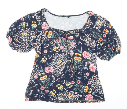Womens UK Size 12 Roman Multicoloured Basic Blouse