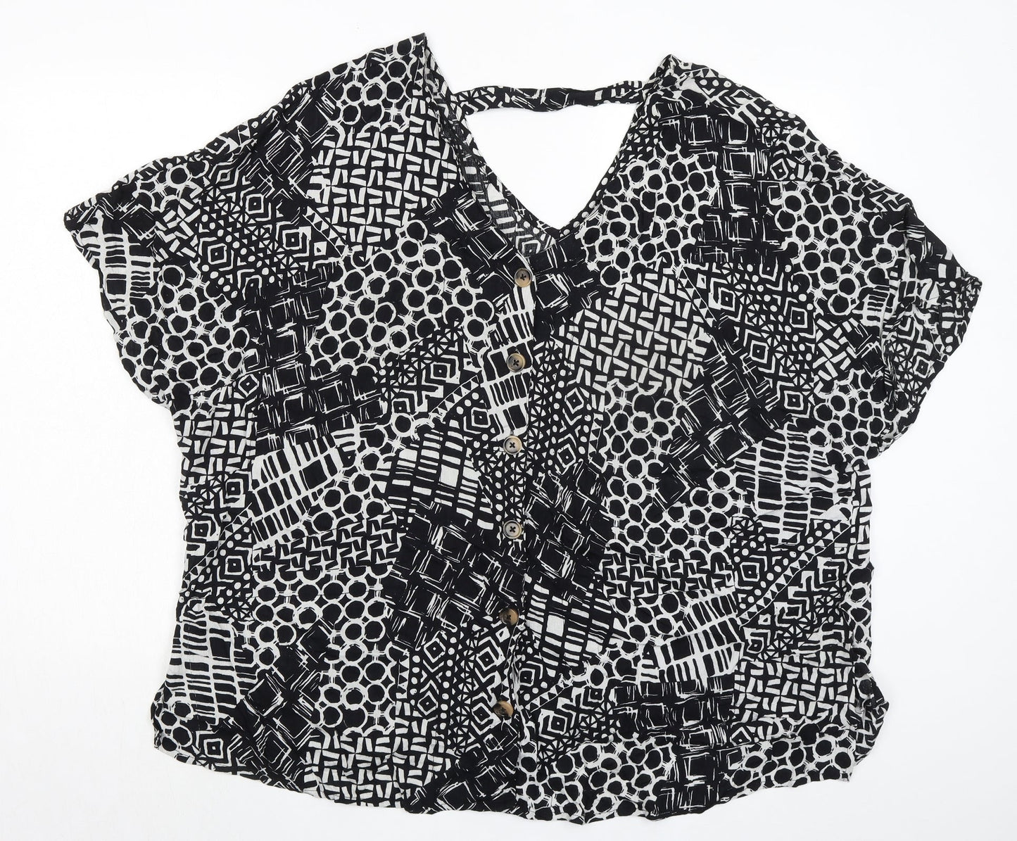 Womens UK Size 24 M&Co Black Basic Blouse