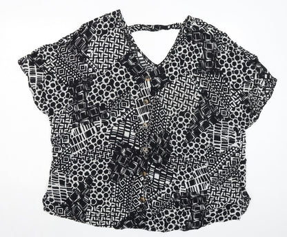 Womens UK Size 24 M&Co Black Basic Blouse