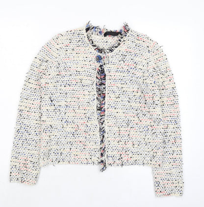 Massimo Rebecchi Womens Multicoloured Round Neck Acrylic Cardigan Jumper Size M