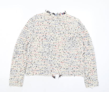 Massimo Rebecchi Womens Multicoloured Round Neck Acrylic Cardigan Jumper Size M