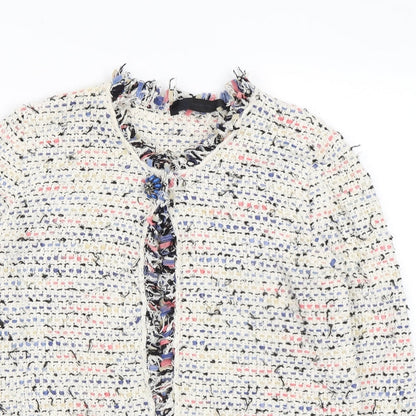 Massimo Rebecchi Womens Multicoloured Round Neck Acrylic Cardigan Jumper Size M
