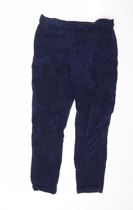 Womens UK Size 14 M&Co Regular Fit Carrot Blue Trousers